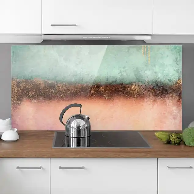 Pastell Sommer mit Gold Spritzschutz Günstig