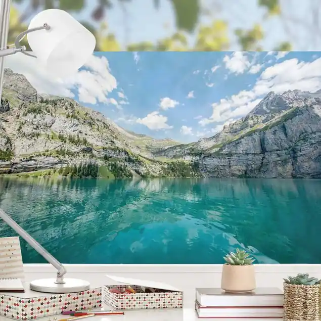 Traumhafter Bergsee Fensterfolie Kostenloser Rückversand