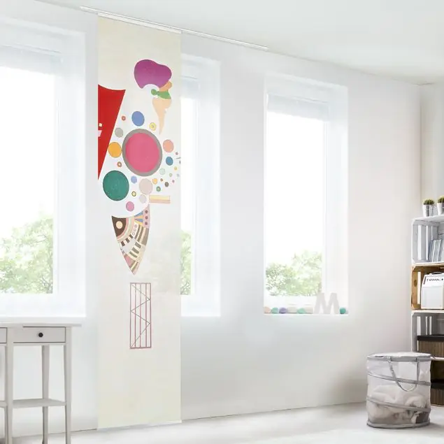 Kostenfreie Lieferung Wassily Kandinsky - Wechselseitiger Gleichklang                               Schiebegardine Set
