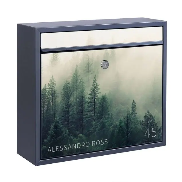 Billig Wald im Nebel Erwachen Briefkasten mit eigenem Text