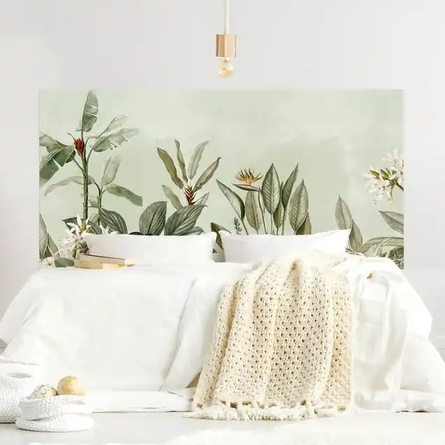 Blühende Dschungellandschaft Kopfteil Bett Bestpreis