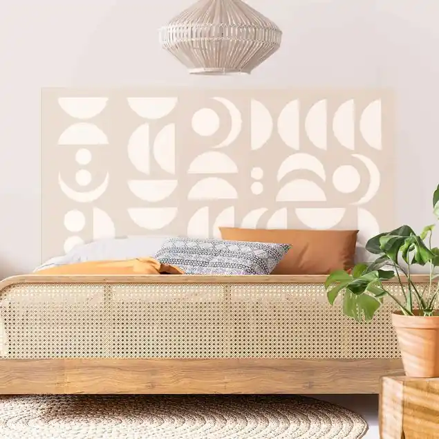 Solange Der Vorrat Reicht Abstrakte Monde beige Kopfteil Bett