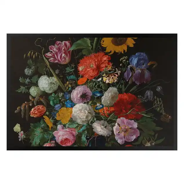 Neue Ware Jan Davidsz de Heem - Glasvase mit Blumen Fußmatte