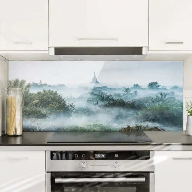 Sofort Bestellen Morgennebel über dem Dschungel von Bagan Spritzschutz