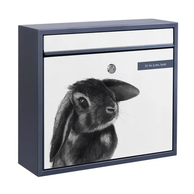 Illustration Hase Schwarz Weiß Zeichnung Briefkasten mit eigenem Text Wochenendangebot
