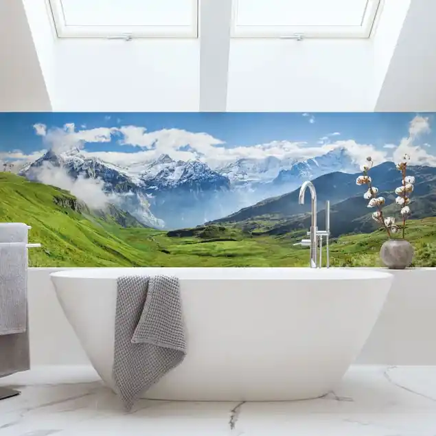 Markenware Schweizer Alpenpanorama Wandverkleidung Bad