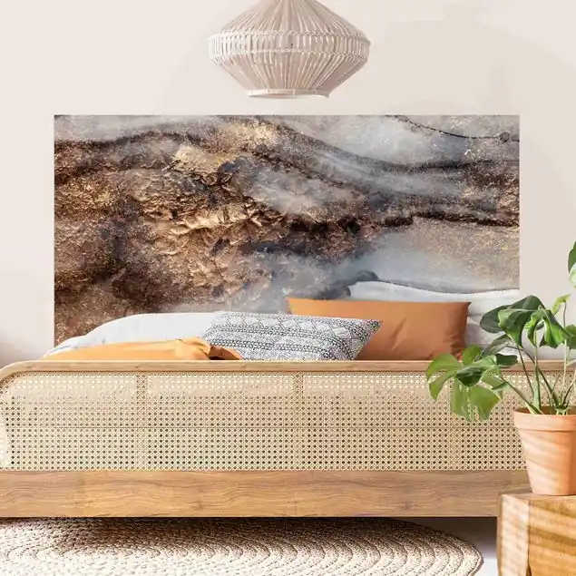 Aktuell Goldener Marmor gemalt Kopfteil Bett
