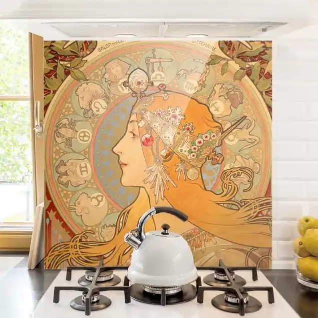 Alfons Mucha - Sternkreiszeichen Spritzschutz Jetzt Kaufen