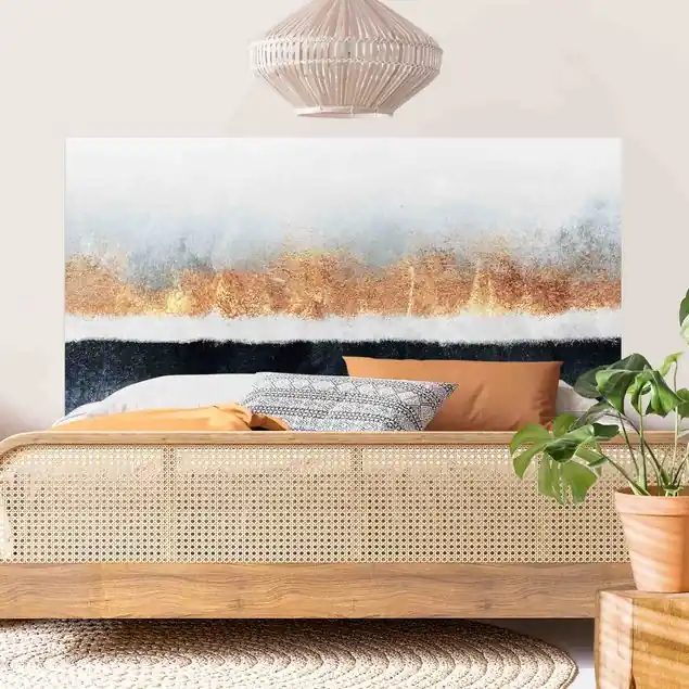 Goldener Horizont Aquarell Kopfteil Bett Angebot