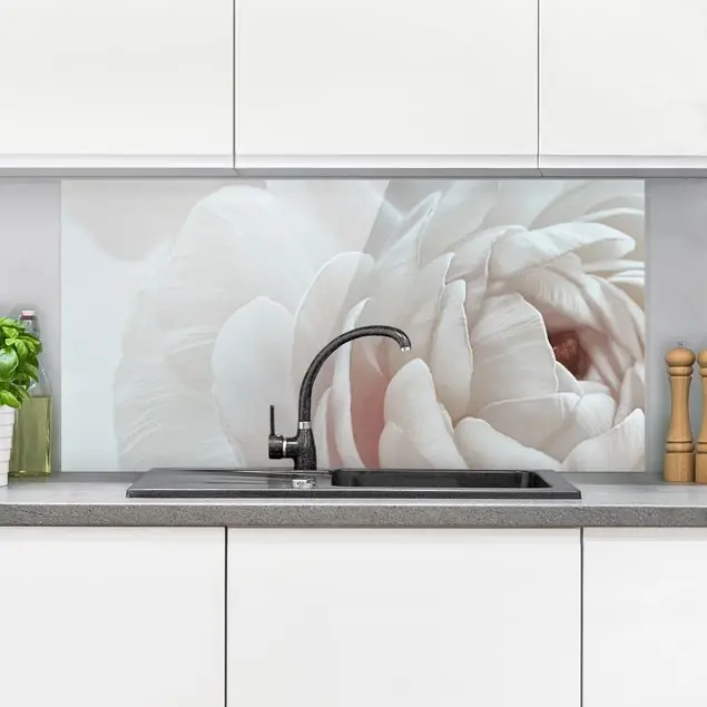Weiße Blüte im Blütenmeer Spritzschutz Online Kaufen
