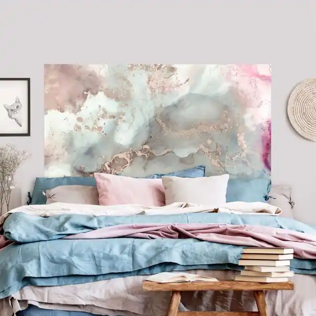 Sonderangebot Farbexperimente Marmor Pastell und Gold                               Kopfteil Bett