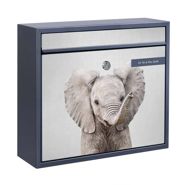 Baby Elefant Elsa Briefkasten mit eigenem Text Kostenloser Versand