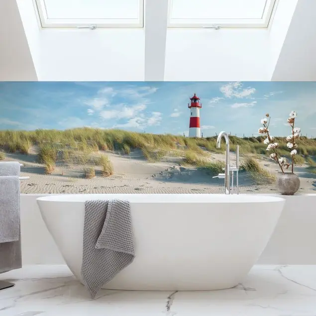 Leuchtturm an der Nordsee Wandverkleidung Bad Preis Gesenkt