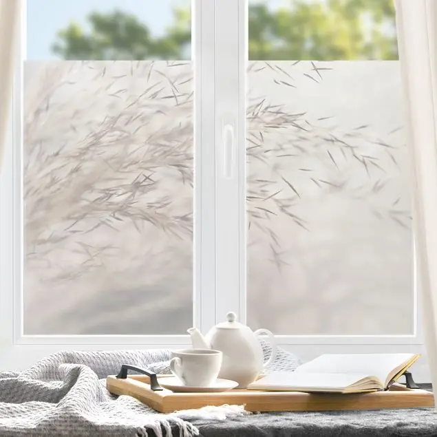 Geprüft Wiesengras Close Up Fensterfolie