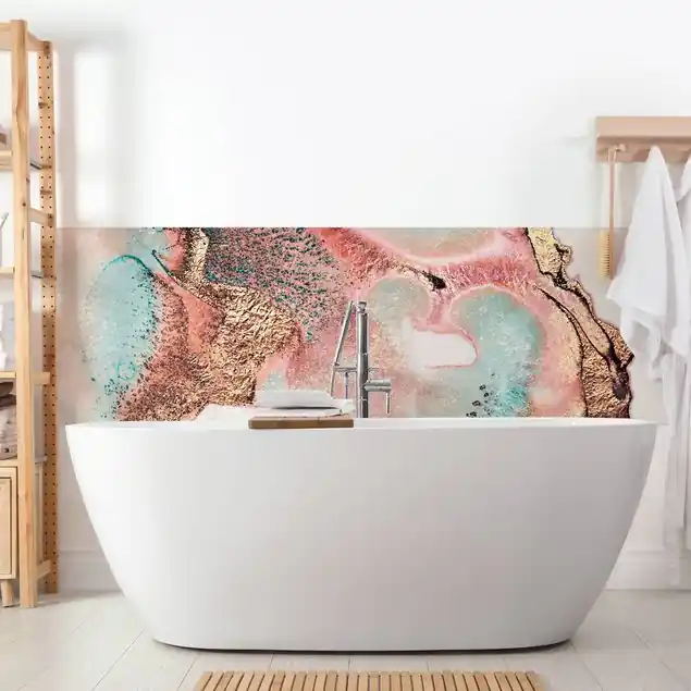 Markenware Goldenes Aquarell Rosé Wandverkleidung Bad