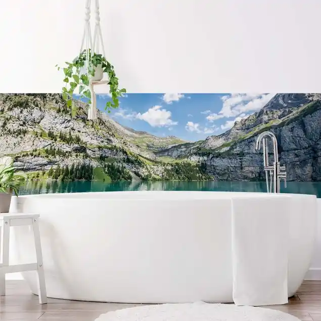 Traumhafter Bergsee Wandverkleidung Bad Preiswert