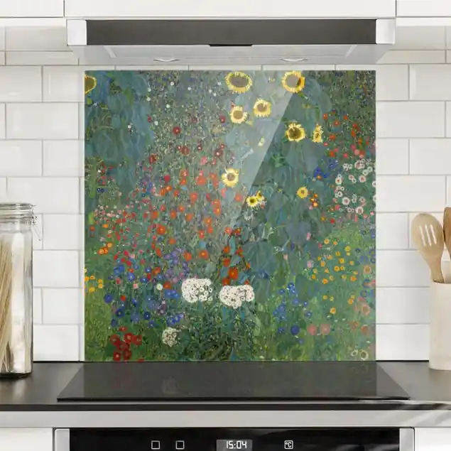 Gustav Klimt - Garten Sonnenblumen Spritzschutz Kostenfreie Lieferung