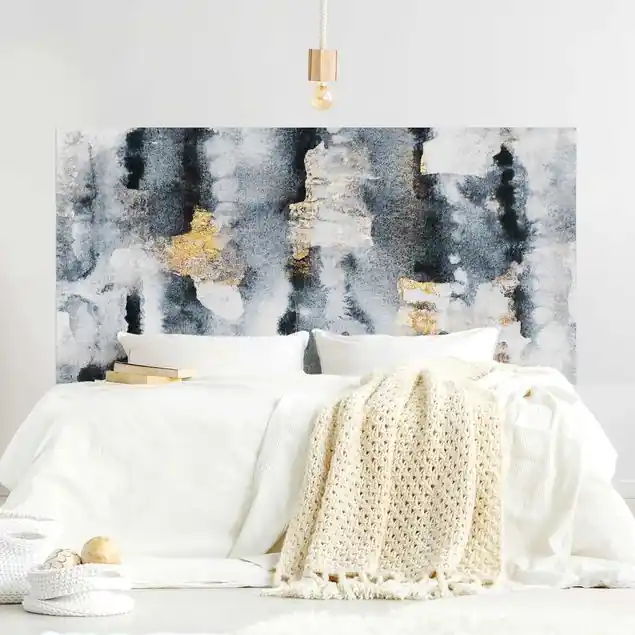 Abstraktes Aquarell mit Gold                               Kopfteil Bett Meistverkauft