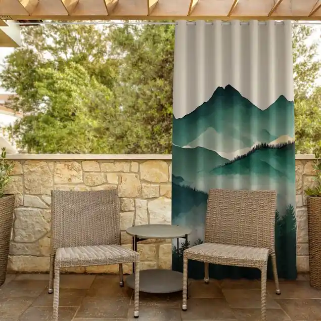 Aquarellierte Berglandschaft Outdoorvorhang Bestseller