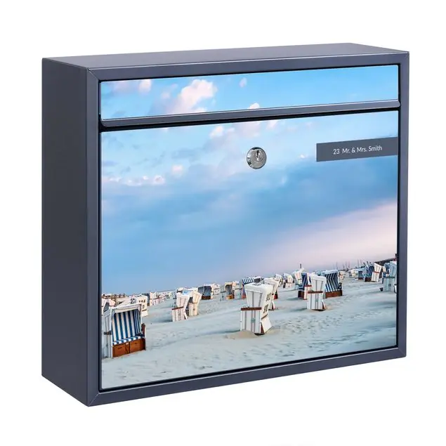 Strandkörbe an der Nordsee Briefkasten mit eigenem Text Neuheit
