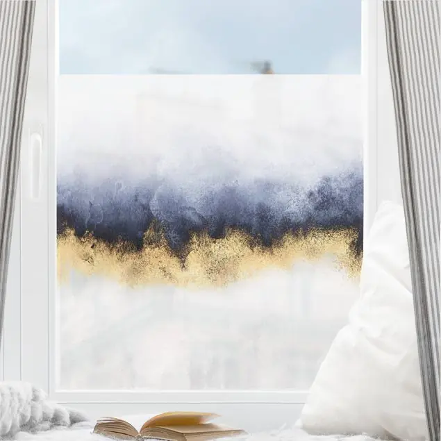 Ausverkauf Wolkenhimmel mit Gold Fensterfolie