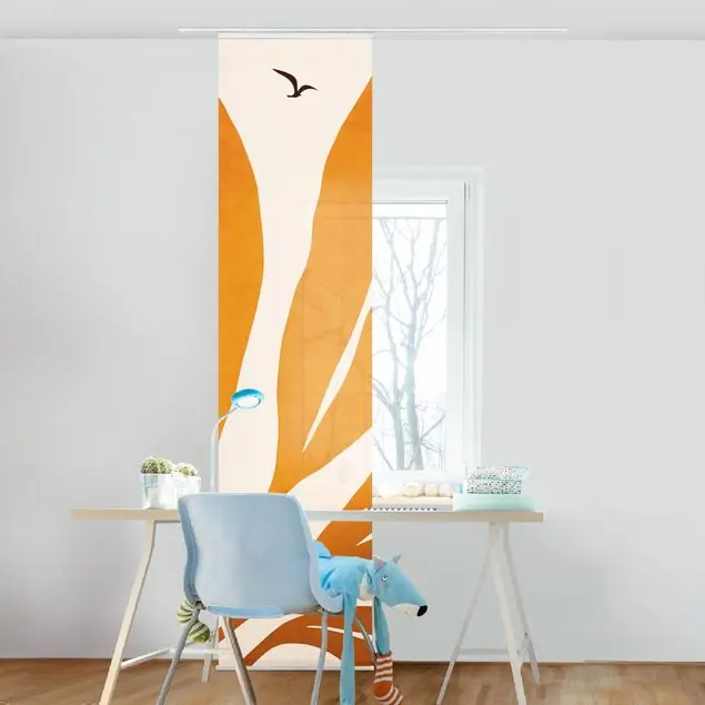 Bestseller Strahlende Blätter in Orange Schiebegardine