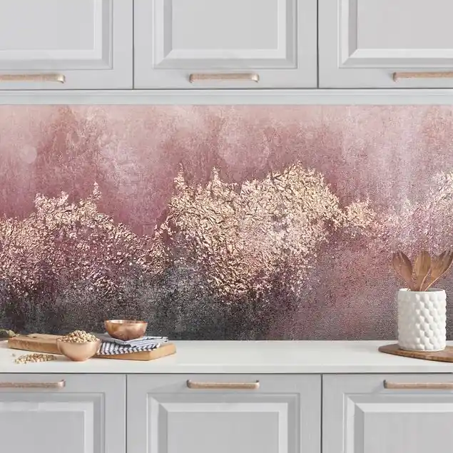 Goldene Dämmerung Rosa Küchenrückwand • selbstklebend • Spritzschutz • wasserfest • glänzend • 0,35 mm • hergestellt in Deutschland Preisreduziert