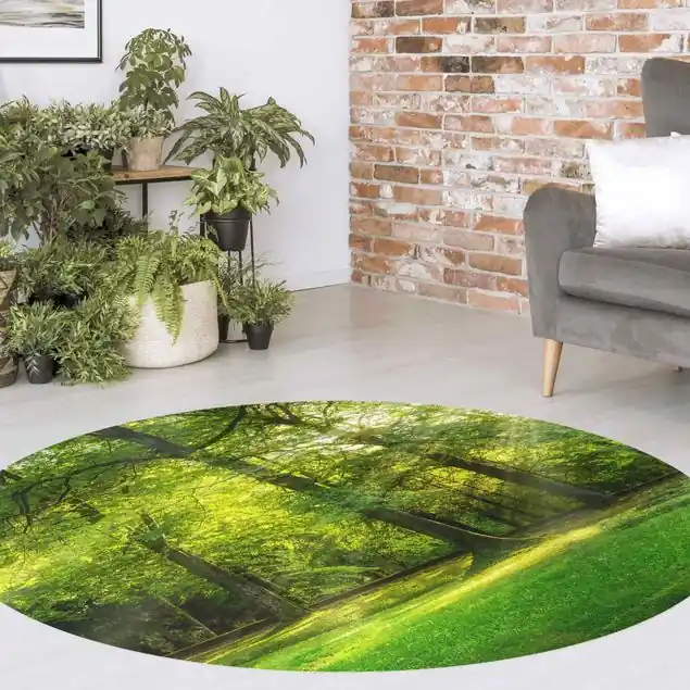 Zertifiziert Spaziergang im Wald Premium Vinylteppich 2,2 mm • hergestellt in Deutschland • glatt • abwaschbar • ideal für Haushalte mit Tieren