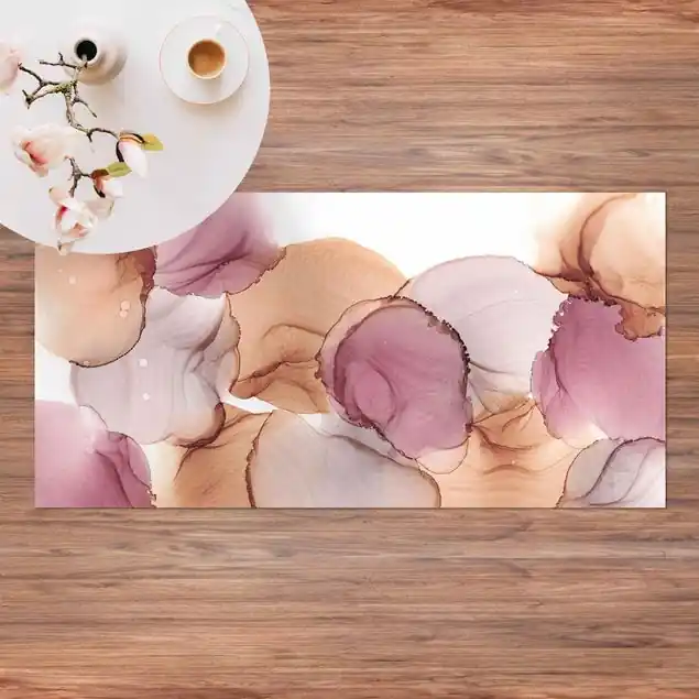 Herbstschwingungen in Purpur und Kupfer Premium Vinylteppich 2,2 mm • hergestellt in Deutschland • glatt • abwaschbar • ideal für Haushalte mit Tieren Online Kaufen