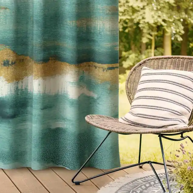 Blauer Safran Outdoorvorhang Sonderangebot