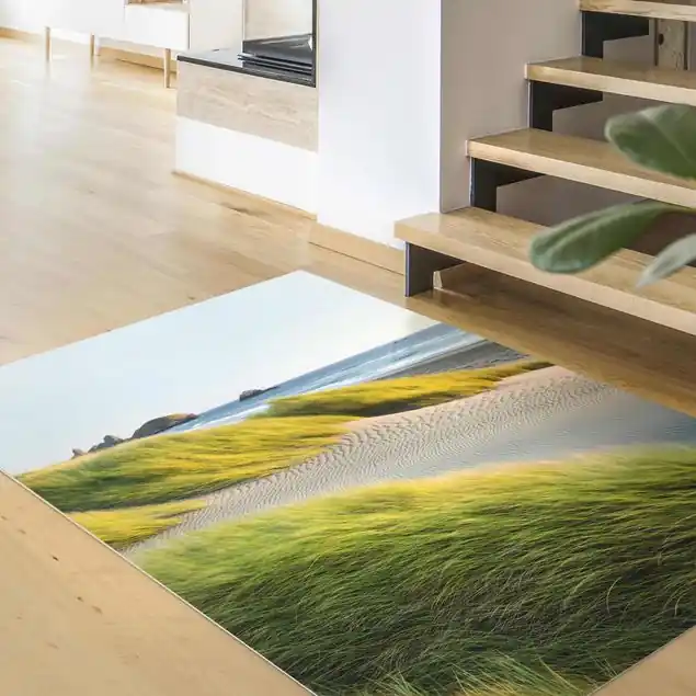 Echt Dünen und Gräser am Meer Premium Vinylteppich 2,2 mm • hergestellt in Deutschland • glatt • abwaschbar • ideal für Haushalte mit Tieren