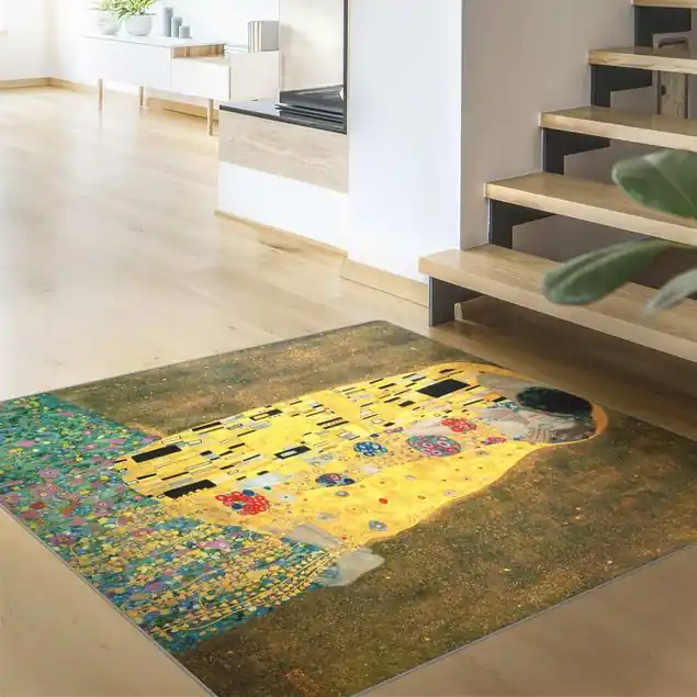 Gustav Klimt - Der Kuß Teppich Begrenztes Angebot