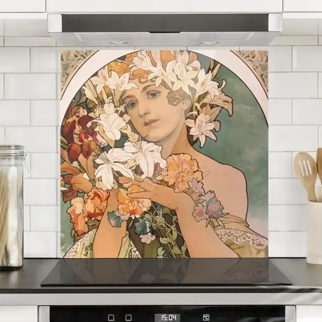 Neue Kollektion Alfons Mucha - Blume Spritzschutz