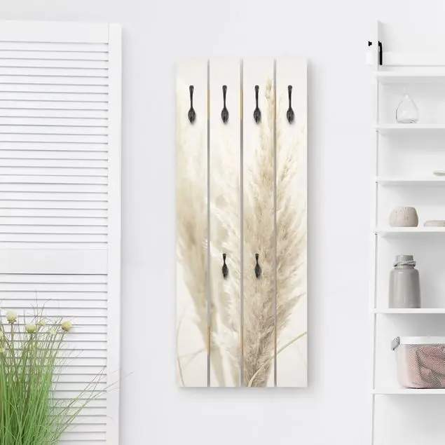 Kostenloser Versand Flauschiges Pampasgras Wandgarderobe