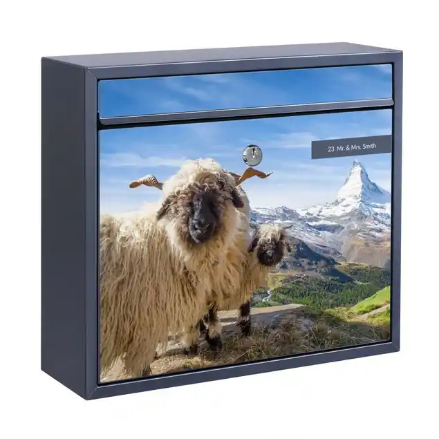 Geprüft Schwarznasenschafe von Zermatt Briefkasten mit eigenem Text