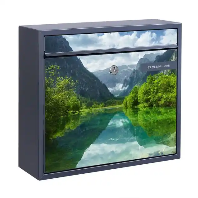 Bergsee mit Spiegelung Briefkasten mit eigenem Text Preiswert