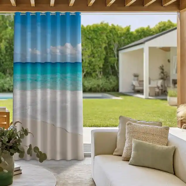 Blaue Welle Outdoorvorhang Knallerangebot