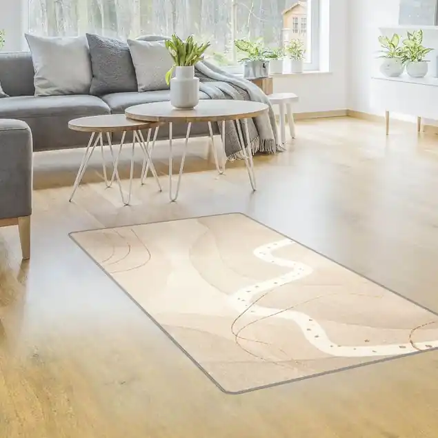 Preis Gesenkt Verspielte Impressionen mit weißer Linie Teppich