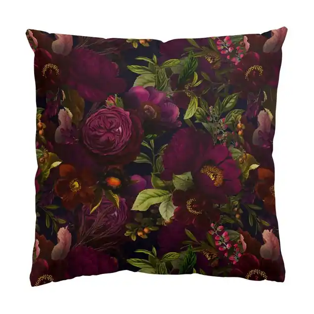 Beliebt Lila Blüten Dunkel Dekokissen • Canvas • klassische Webstruktur • handgefertigt in Deutschland
