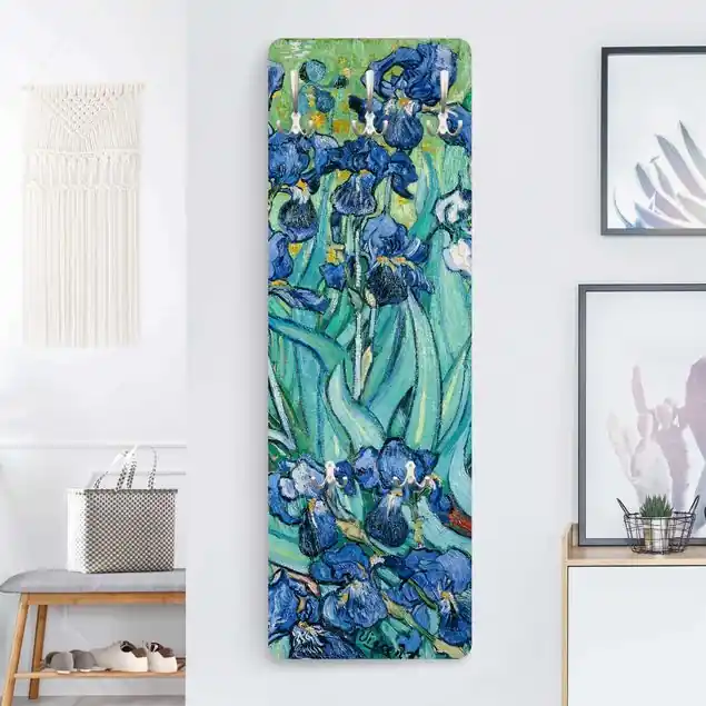 Neu Im Sortiment Vincent van Gogh - Iris Designpaneel Wandgarderobe • inkl. großes Haken-Set • hergestellt in Deutschland • platzsparend • besonderer Eyecatcher