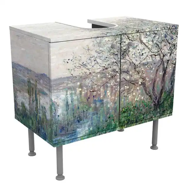 Claude Monet - Frühlingsstimmung Waschbeckenunterschrank Günstig