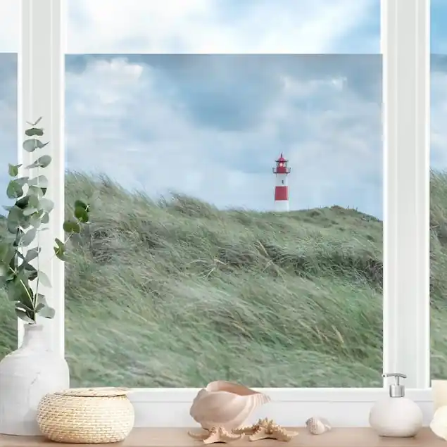 Stürmische Zeiten am Leuchtturm Fensterfolie Neuheit