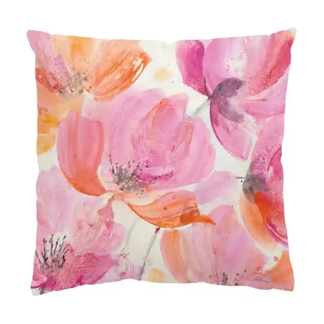 Aquarell Blütentraum Rosa Dekokissen • Canvas • klassische Webstruktur • handgefertigt in Deutschland Expressversand