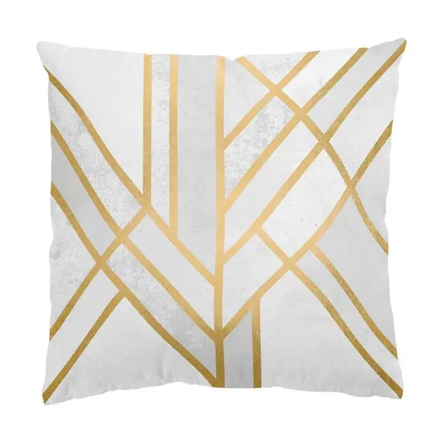 Online Kaufen Art Deco Geometrie Weiß Gold Dekokissen • Canvas • klassische Webstruktur • handgefertigt in Deutschland