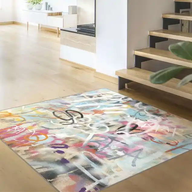 Graffiti Love in Pastell Teppich Direktkauf