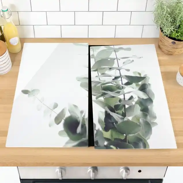 Eukalyptus im Weißen Licht Herdabdeckplatte Neue Ware