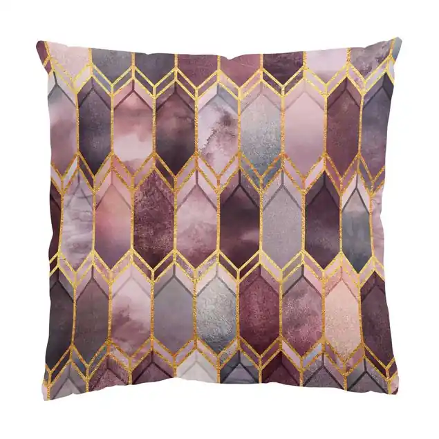 Preisknaller Glasmalerei geometrisch Rosé Gold Dekokissen • Canvas • klassische Webstruktur • handgefertigt in Deutschland