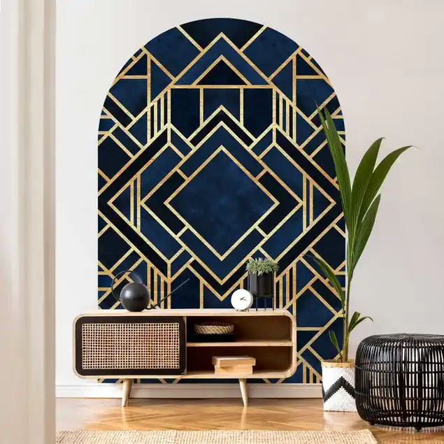 Neu Im Sortiment Art Deco Gold Rundbogen Tapete
