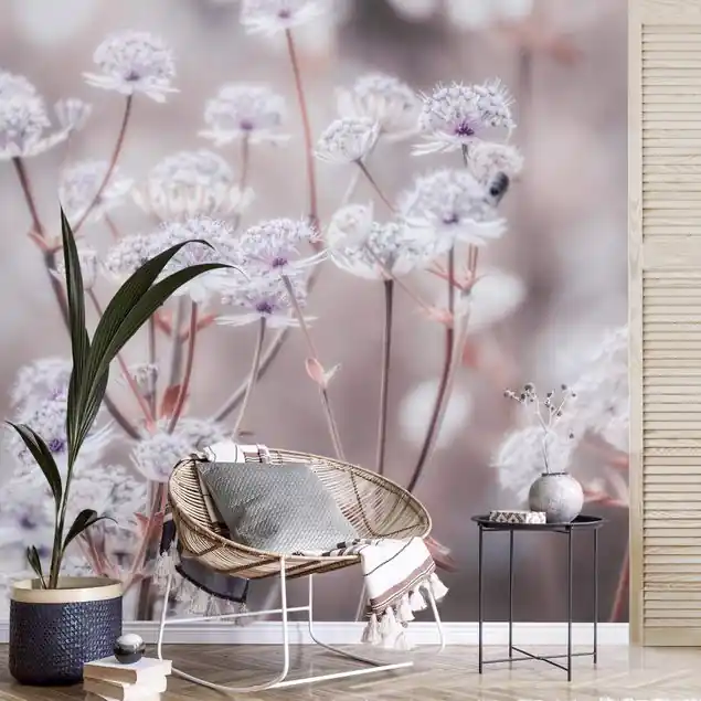 Federleichte Wildblumen Fototapete Vlies • inkl. Kleister • hergestellt in Deutschland Nur Für Kurze Zeit
