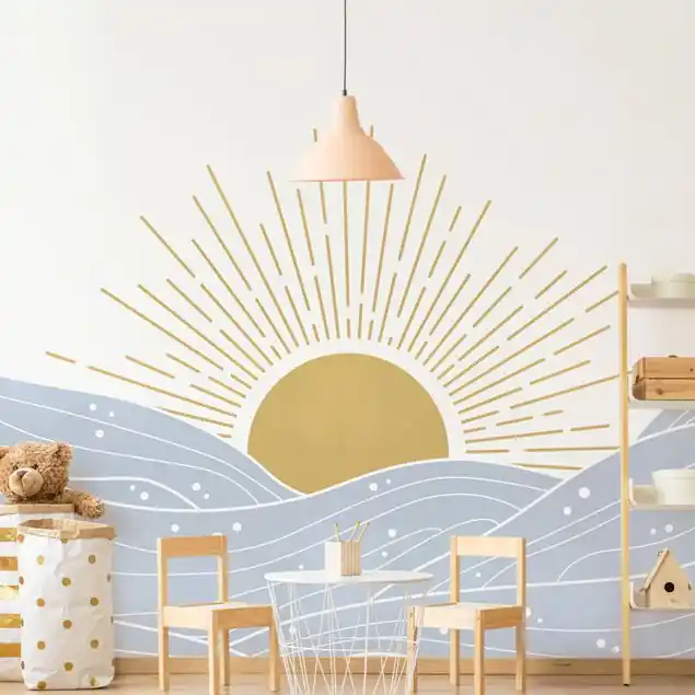Boho Sonnenuntergang über dem Meer Fototapete Vlies • inkl. Kleister • hergestellt in Deutschland Schnäppchen